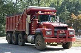 Red dump truck